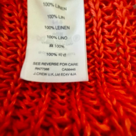 Orange Sweater Relaxed Fit Medium lightweight by JCrew Linen beach - Picture 7 of 9